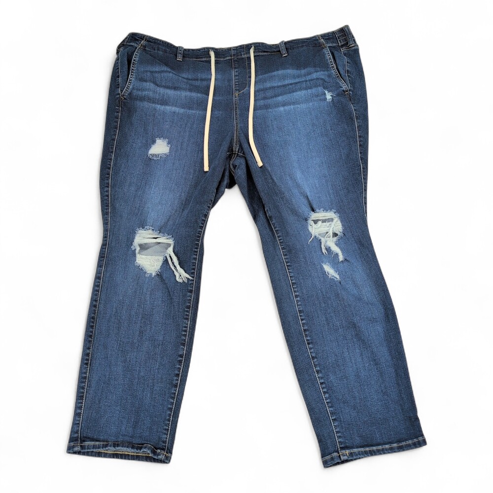 Torrid 4X Plus Distressed Pull-On Skinny Jeans